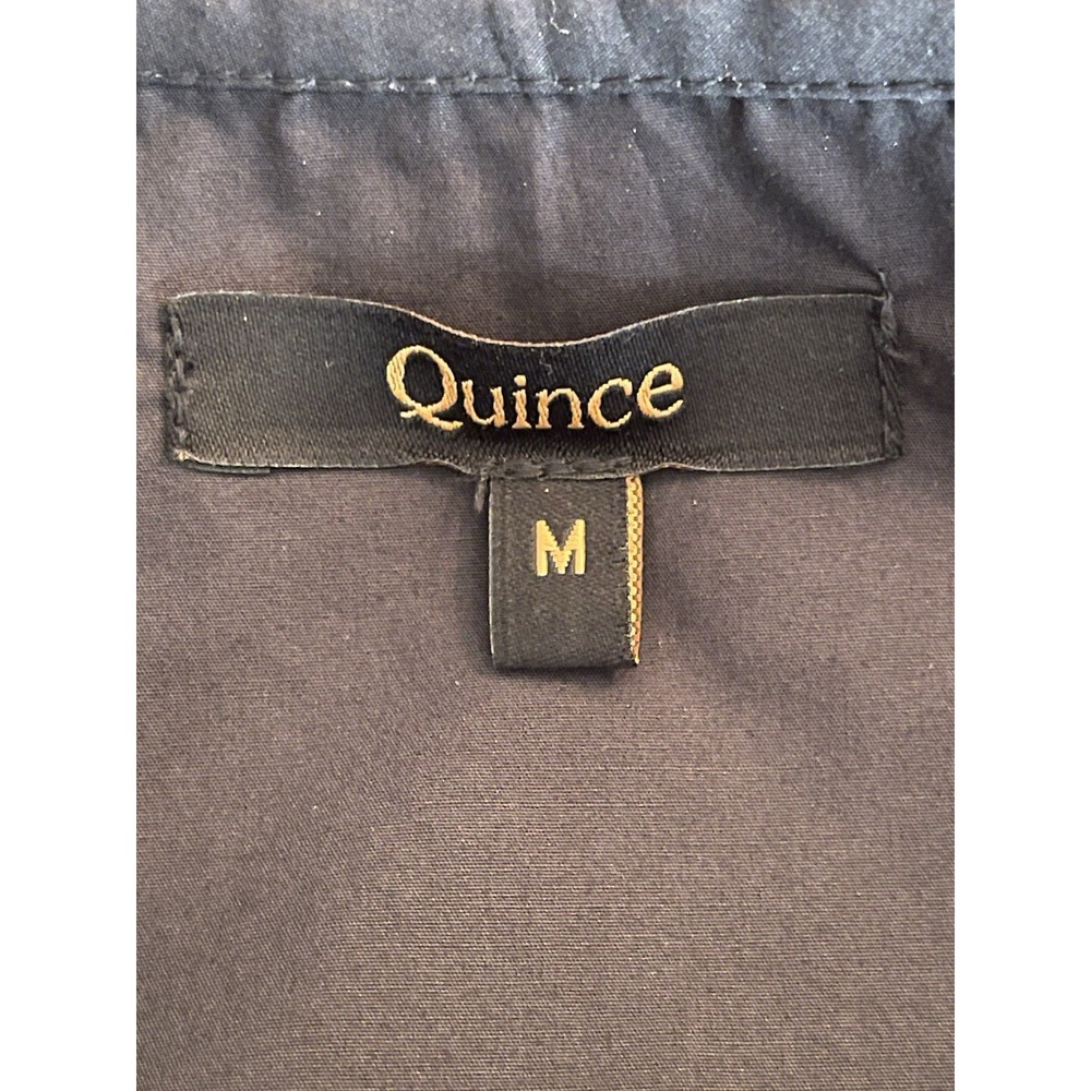 Quince Organic Cotton Black Poplin Tiered Mini Dress Short Sleeve Womens M - Picture 5 of 6
